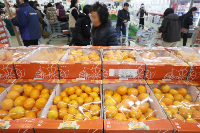 겨울철 대표 간식인 감귤 가격이 1년 전보다 10% 이상 올랐다. 한국농수산식품유통공사(aT) 농산물유통정보에 따르면 지난 24일 기준 감귤(노지) 소매가격은 10개에 3564원으로, 1년 전 3141원보다 13.5% 비쌌다.