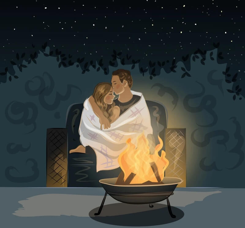 남자와 여자가 포옹하고 있는 그림