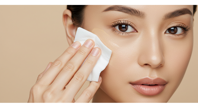 흡수 후에는 티슈로 살짝 눌러 정리