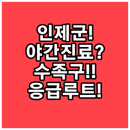 인제군 주말 야간 수족구 진료 병원과..