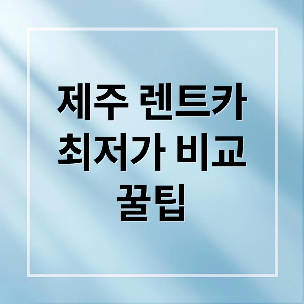 제주 렌트카 최저가 비교 꿀팁 문구