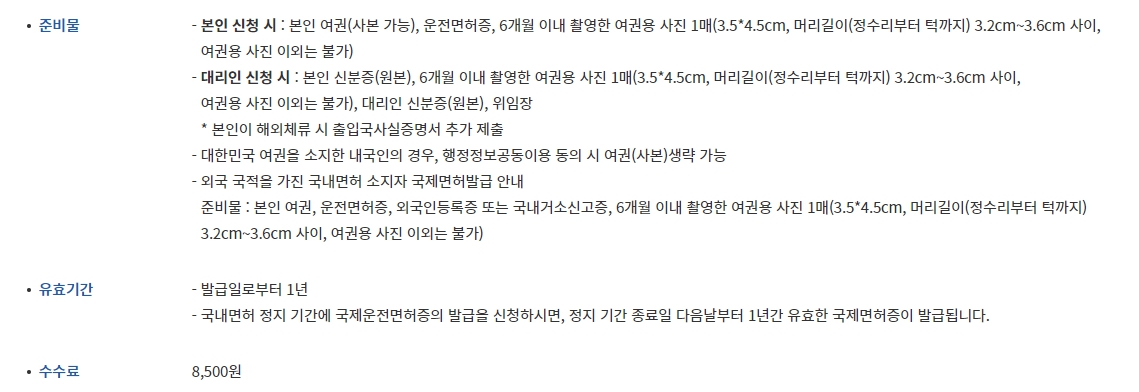 국제운전면허증-준비물