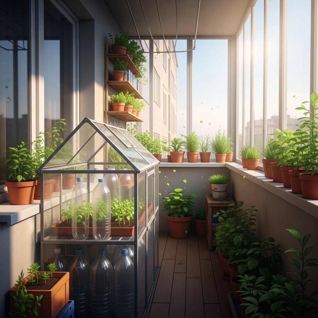 베란다 페트병 온실 배치