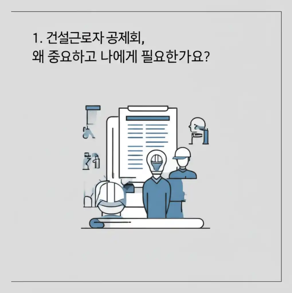 건설근로자 공제회 가입으로 미래를 계획하며 밝게 웃는 건설근로자.