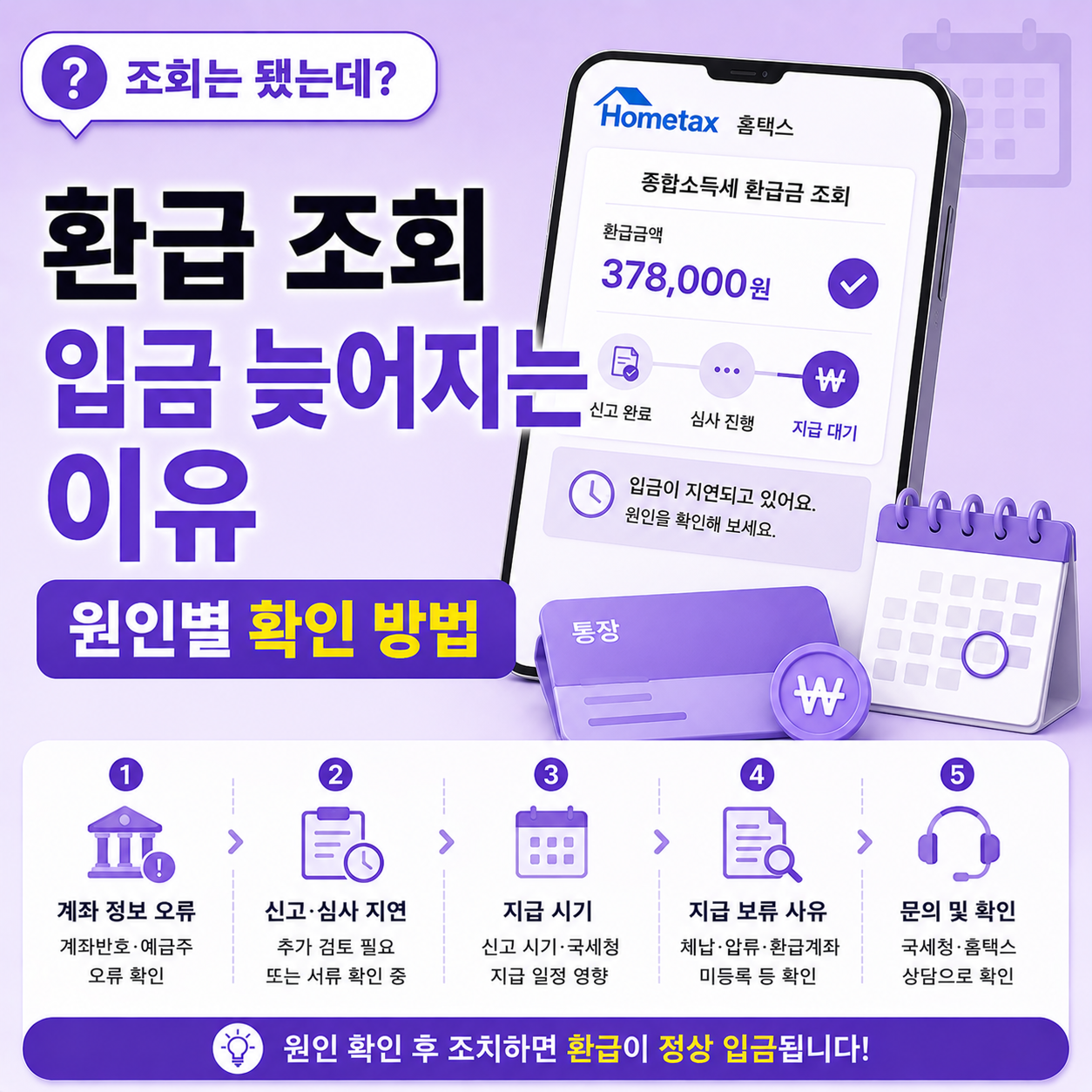 종합소득세 환급 조회 후 입금 늦어지는 이유 안내