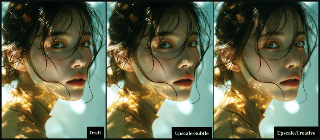 Midjourney Upscale 활용 예시 스크린 샷