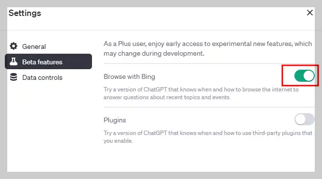 Browse with Bing 활성화