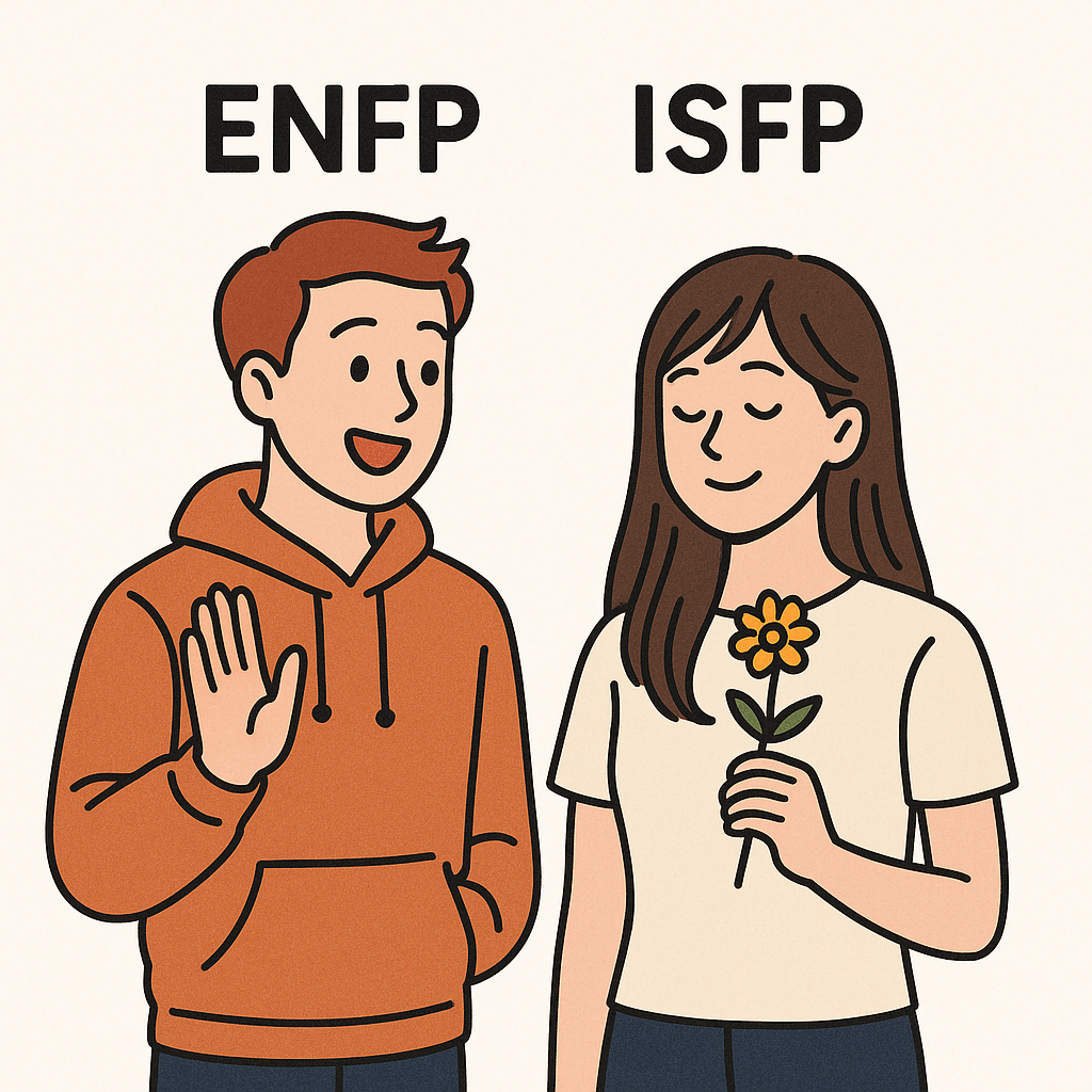 ENFP 남자와 ISFP 여자, 왜 끌리지만 자주 헤어질까? 궁합과 연애 심리 완벽 분석