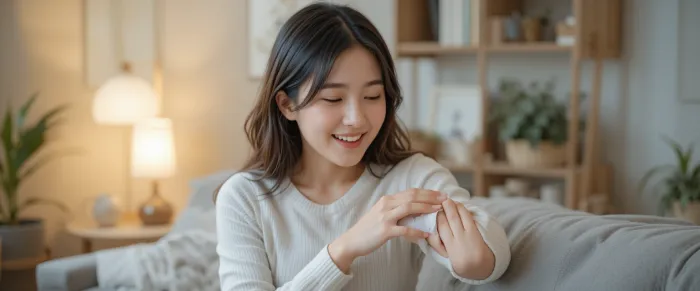 얼음찜질 중인 여성