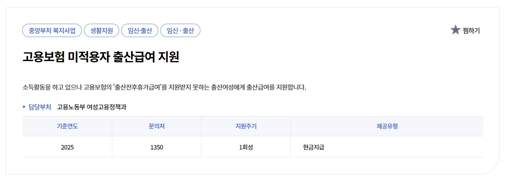 고용보험미적용자출산급여 신청방법