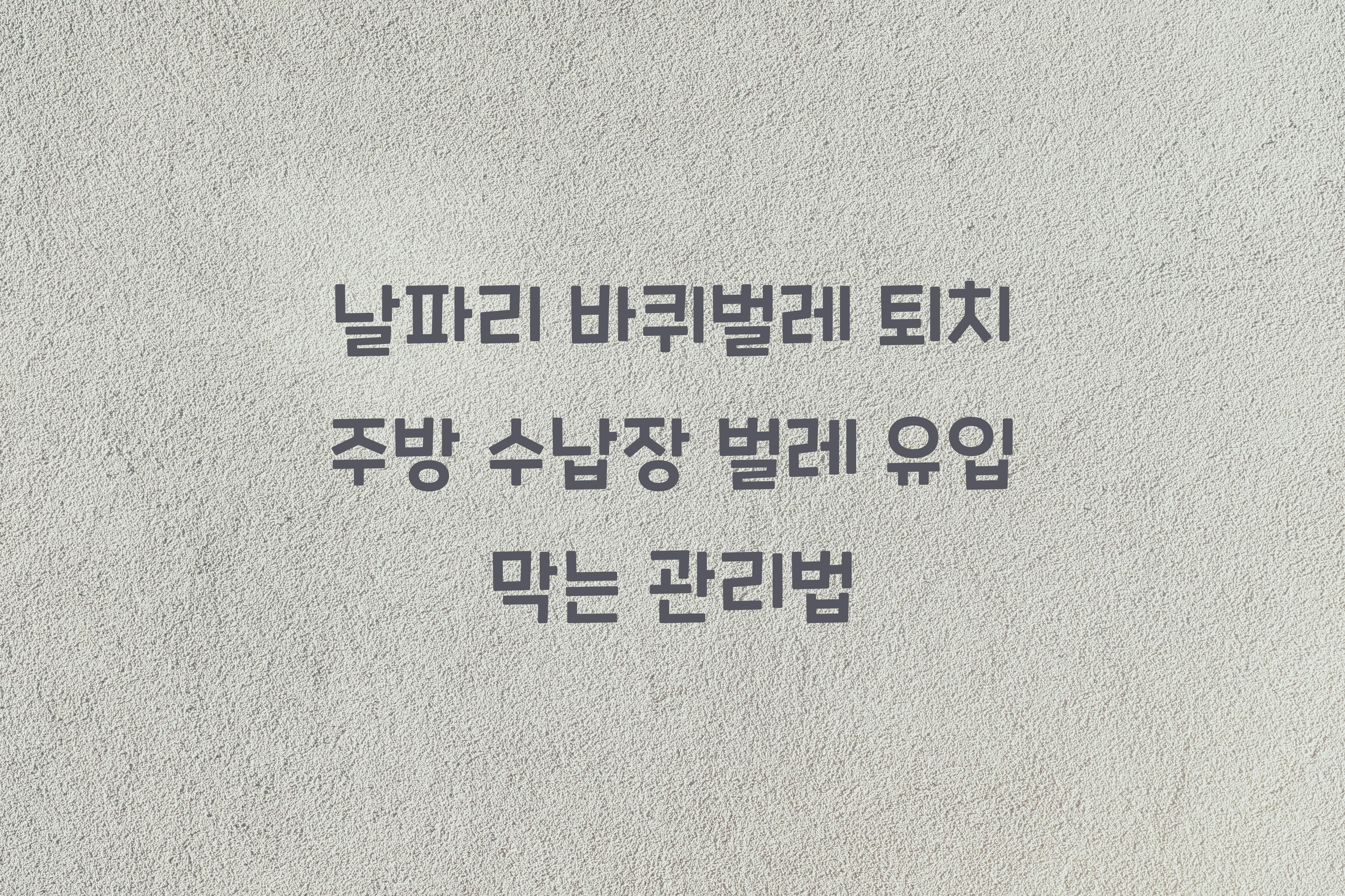 주방 수납장 벌레 유입 막는 관리법