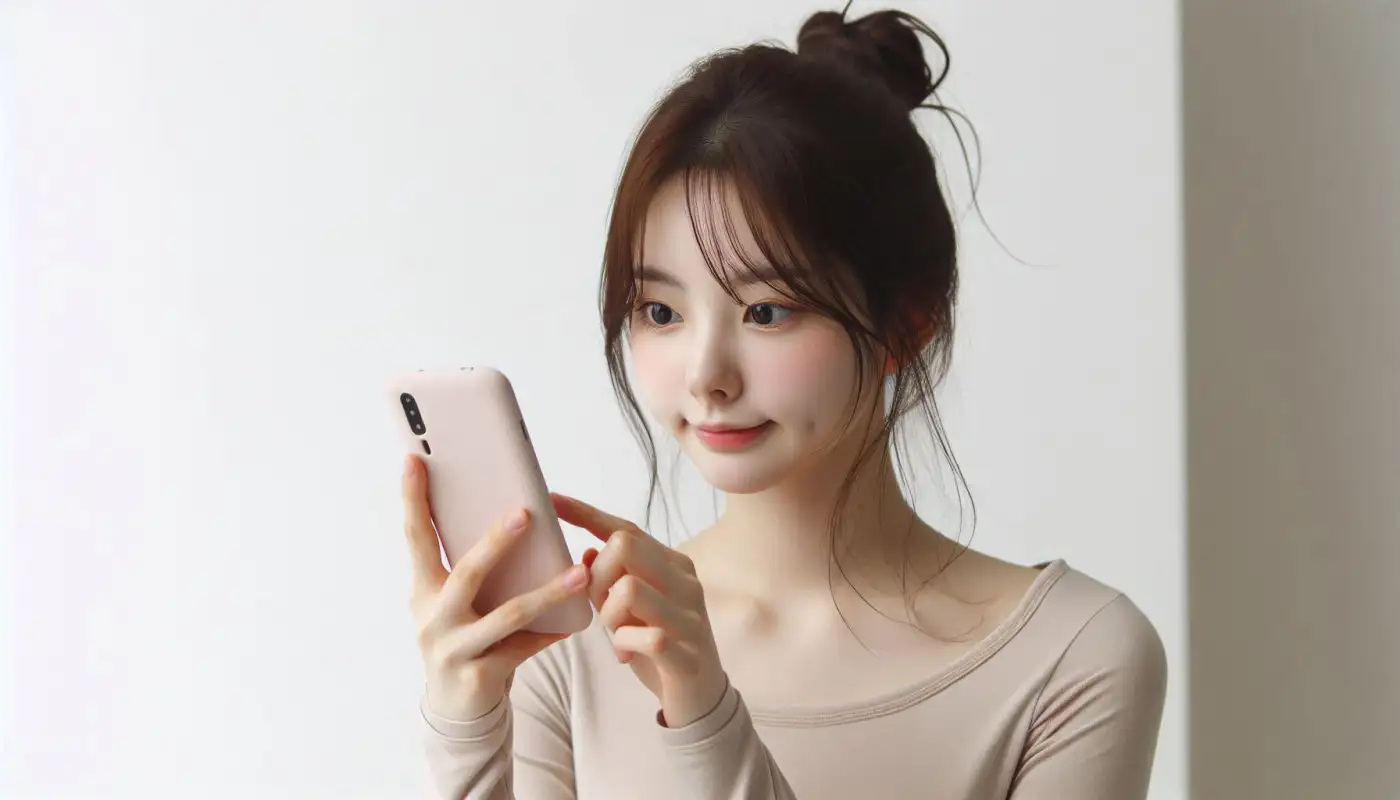 일본-e심-사용법을-알아보는-여성의-모습