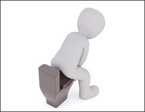 화장실에 앉은 모습