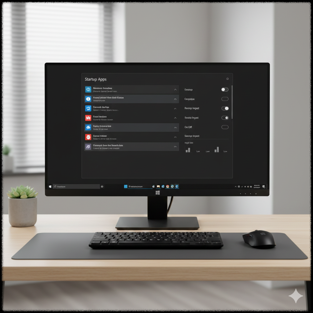 PC 부팅 시 자동 실행되는 수상한 프로그램을 확인하는 모습
