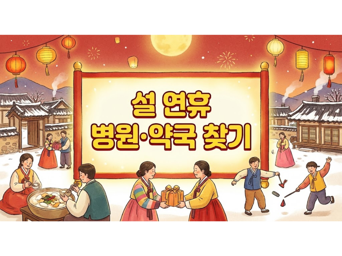 2026년 설날 연휴 문 여는 병원 및 약국 조회, 응급 상황 1분 대처법