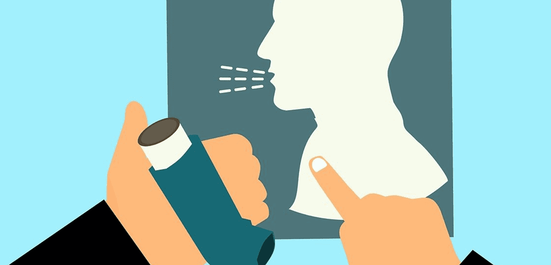 호흡기를 가르키고 있는 손