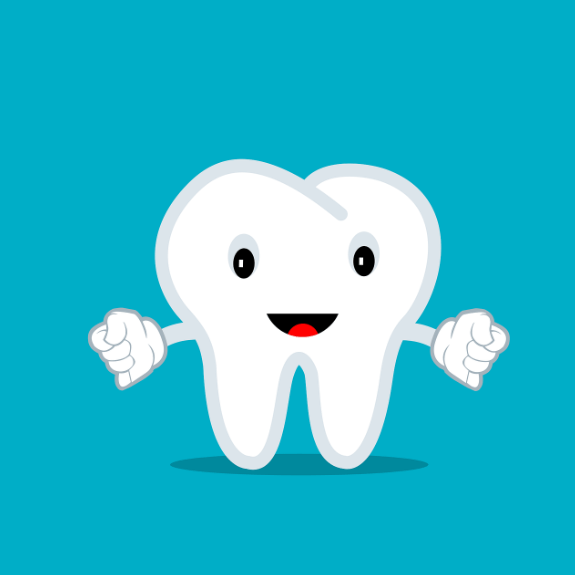 웃고 있는 이빨 모습