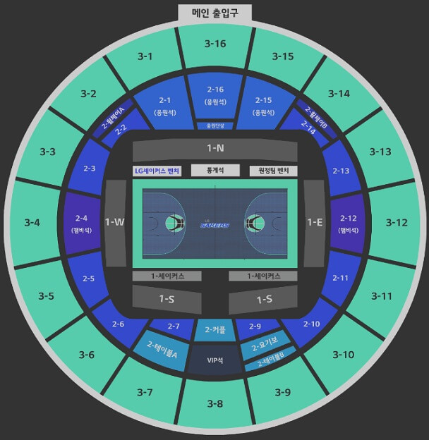 창원LG세이커스-창원실내체육관-프로농구단-좌석배치도
