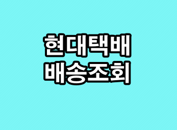 현대택배 배송조회