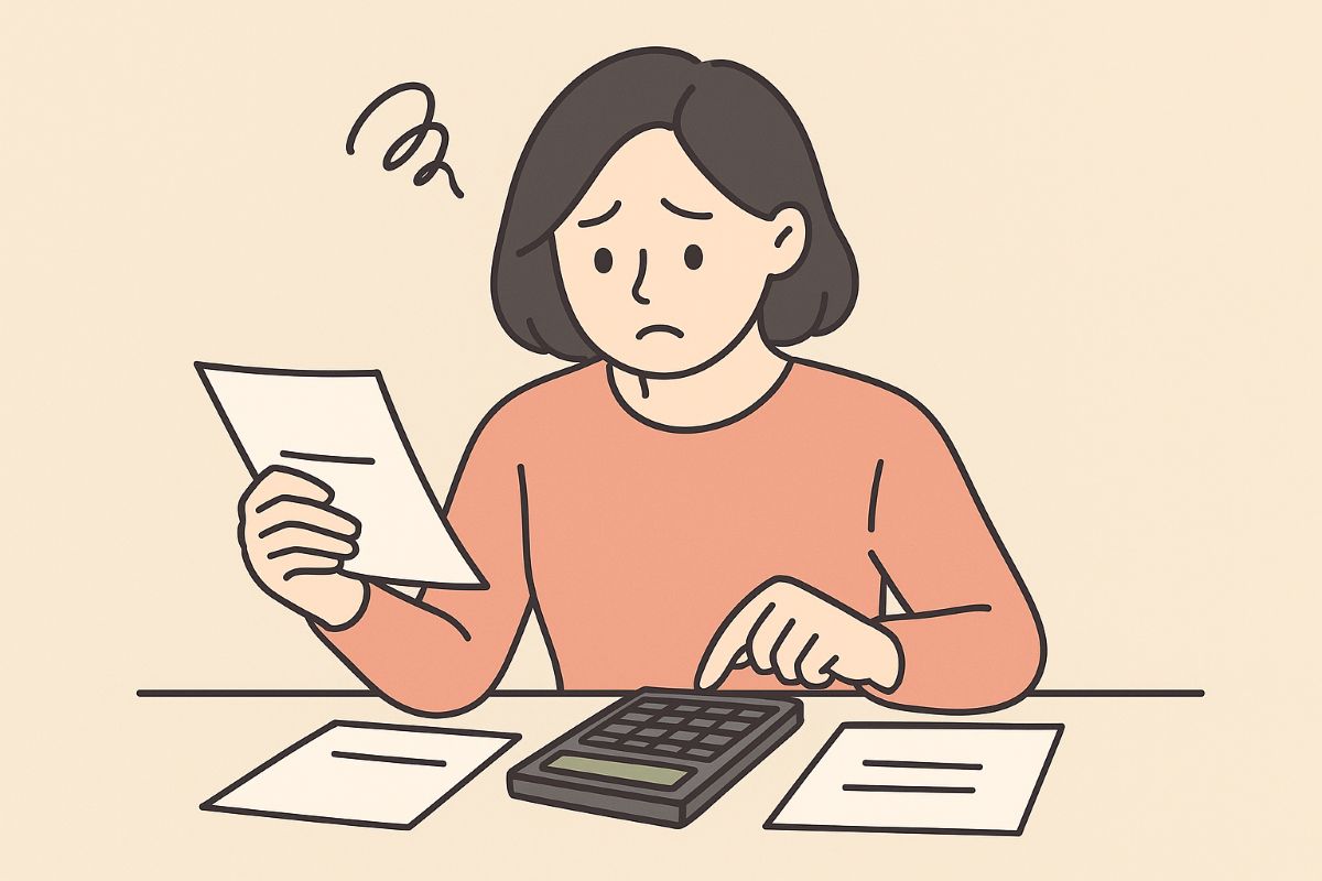 연금 계산하는 여성