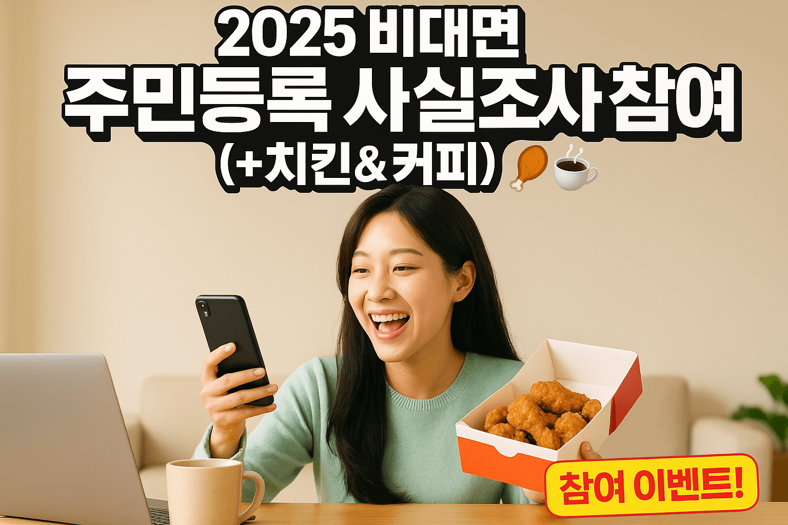 2025 주민등록 사실조사 비대면 참여하고 치킨 커피 받기