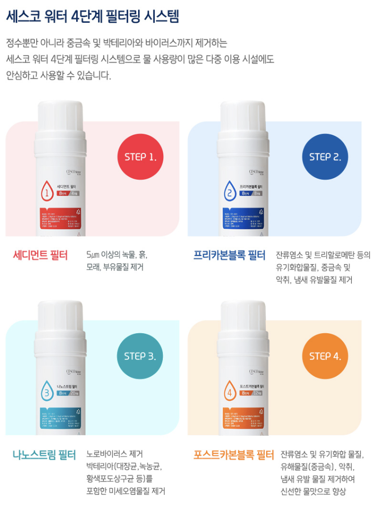 세스코 워터 스마트핏 스탠드 정수기