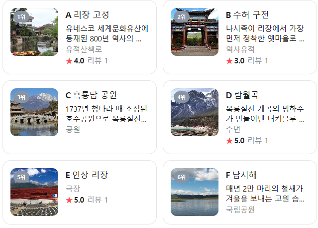 여강 (리장) 2월 날씨 옷차림 추천 여행지