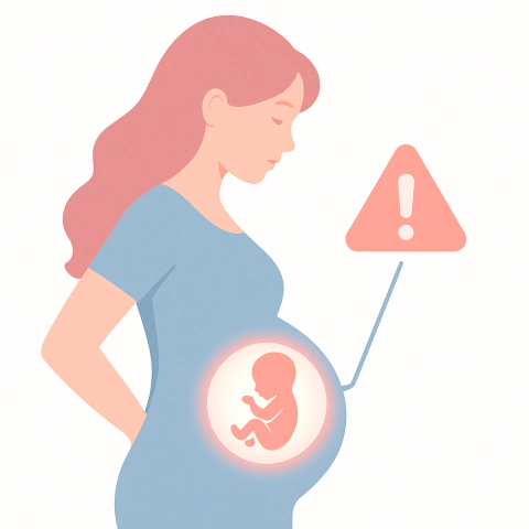 임신부와 태아에게 전파될 수 있는 매독 위험을 표현한 그림