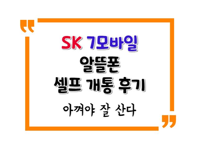 알뜰폰 Sk 7모바일 번호이동 셀프개통 후기와 알뜰폰 요금제 추천