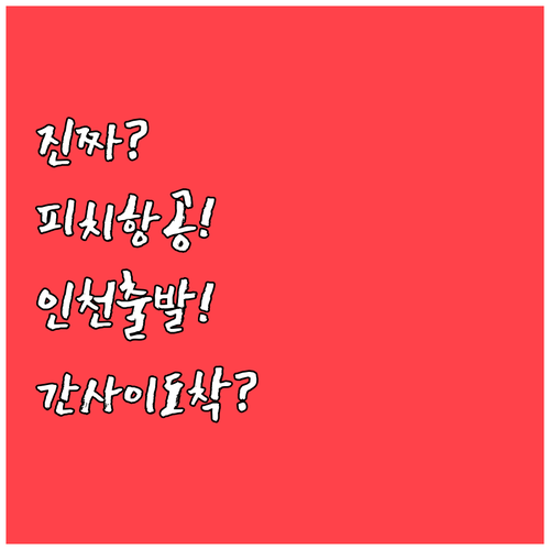 피치항공 인천공항 출발부터 오사카 간..