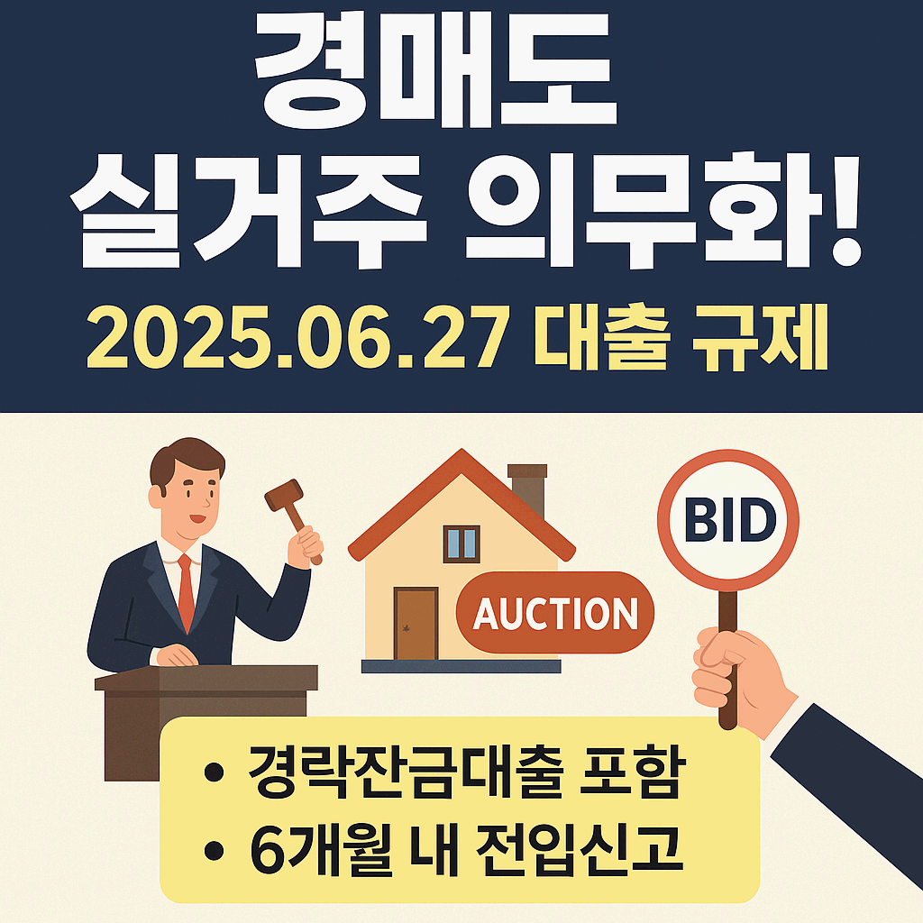 2025.06.27 대출 규제로 경매도 실거주 의무화! 경락잔금대출 조건 완전 분석