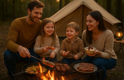 캠핑 음식 요리 관련 사진