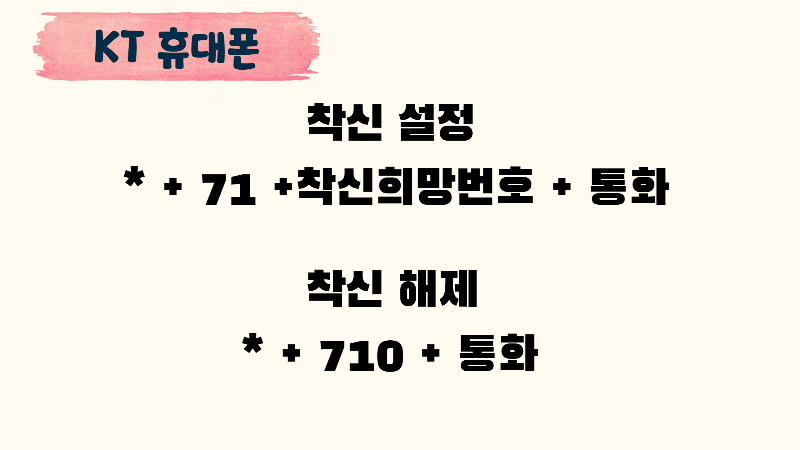 케이티 휴대폰 착신하 해제 방법