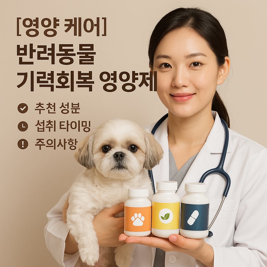 [영양 케어] 반려동물 기력회복 영양제 ｜ 추천 성분·섭취 타이밍·주의사항