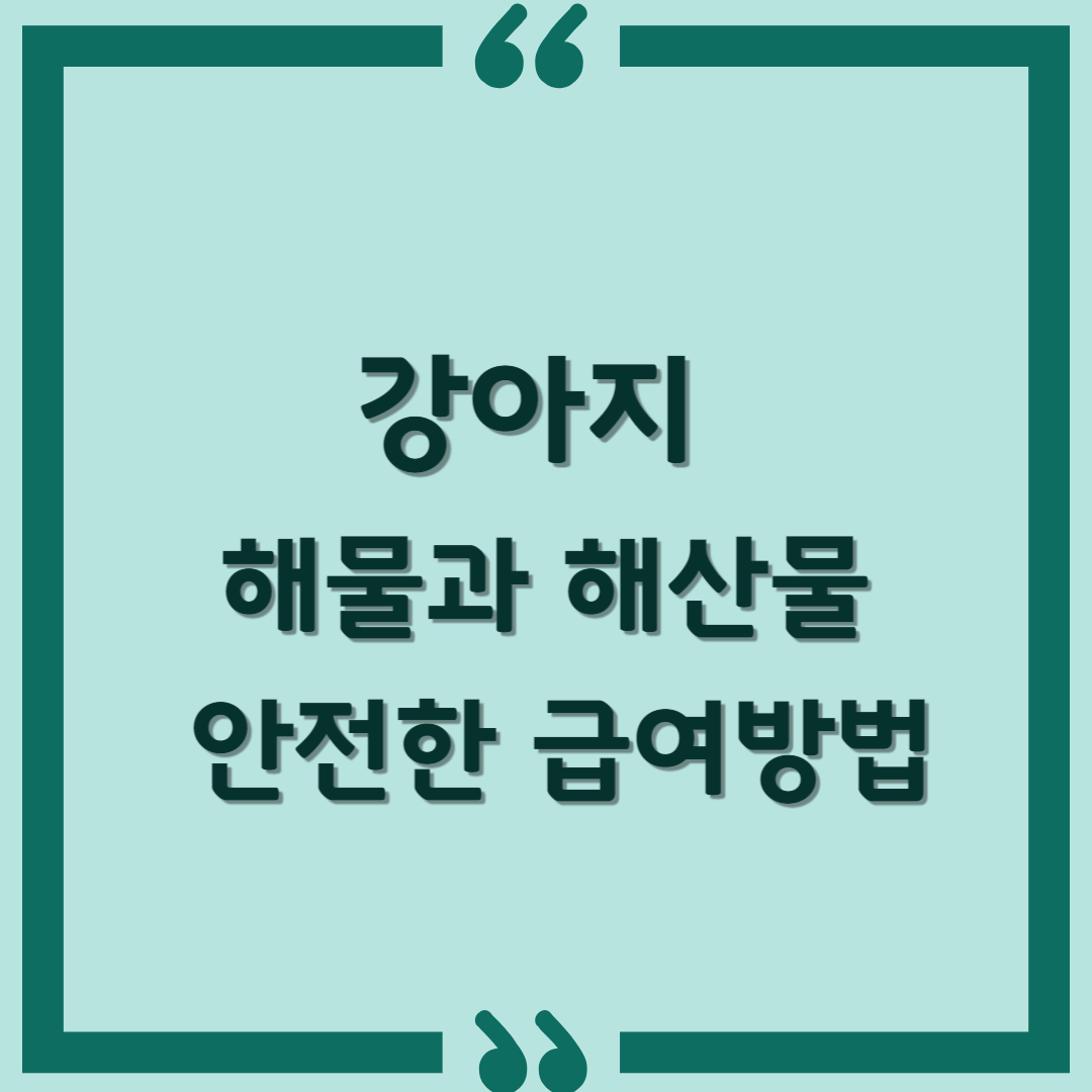 강아지가 먹어도 되는 해물과 해산물, 안전하게 급여하는 방법