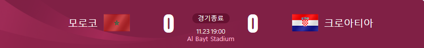 모로코 대 크로아티아 경기결과가 적힌 사진