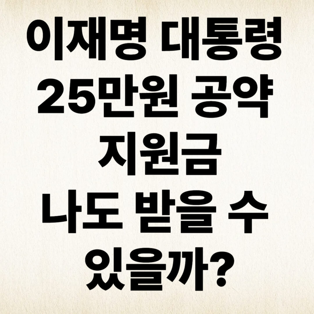 이재명 대통령 25만원 공약 지원금, 언제 어떻게 받을 수 있나?