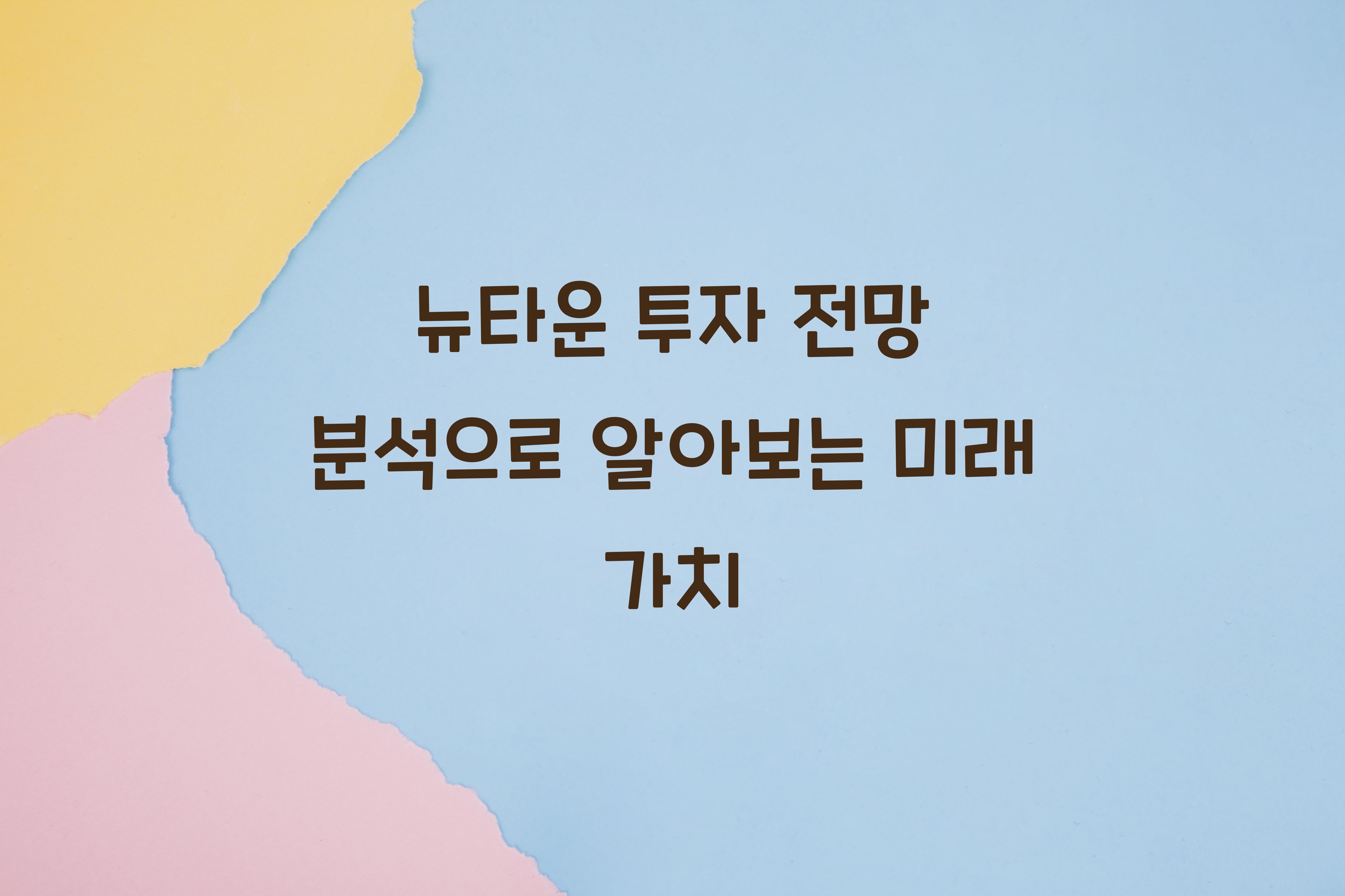 뉴타운 투자 전망 분석