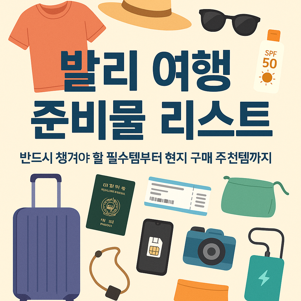 발리 여행 준비물 리스트 최신판