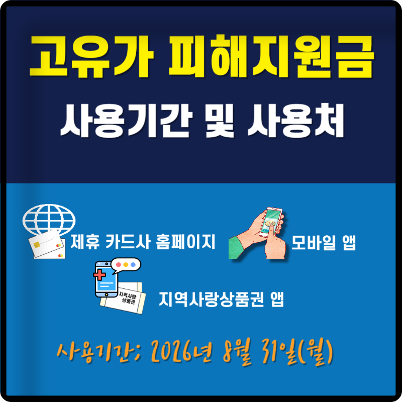 고유가 피해지원금 사용기간 및 사용처 이미지
