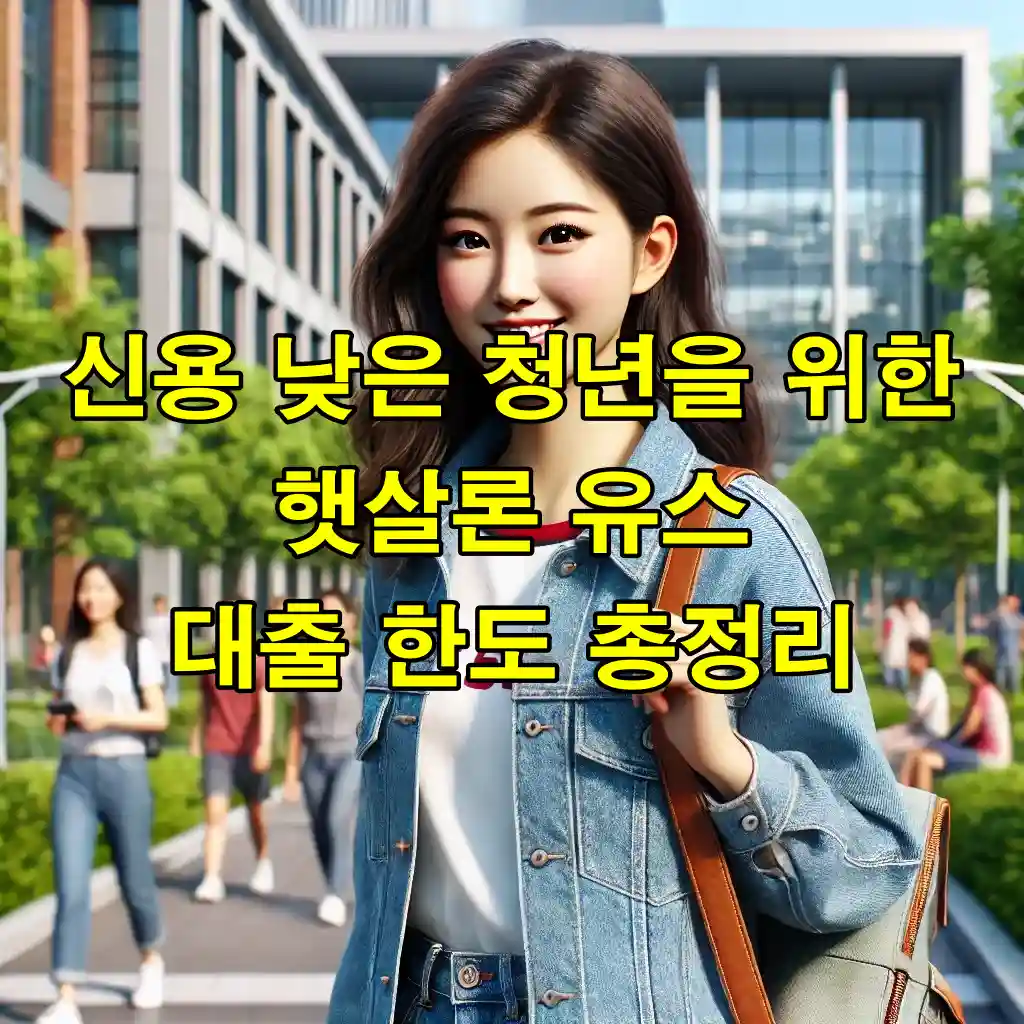신용 낮은 청년을 위한 햇살론 유스 대출 한도 총정리