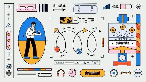 브루탈리즘 디자인 예시 이미지