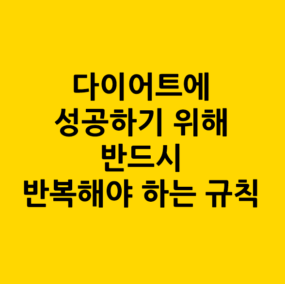 다이어트에 성공하기 위해 반드시 반복해야 하는 규칙