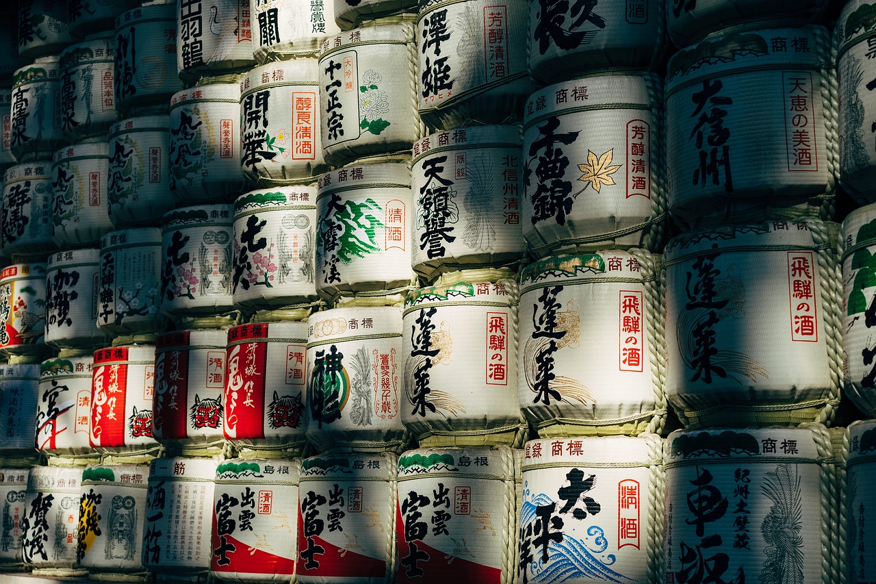 일본 전통주 단지 사진