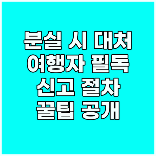 여행자 필독: 소지품 분실 시 효과적