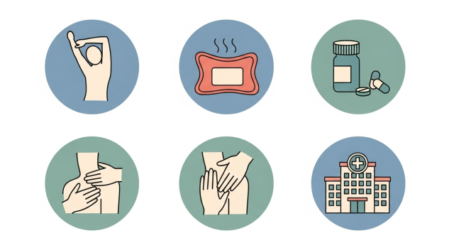 어깨 통증 스트레칭&middot;치료&middot;병원 아이콘 세트