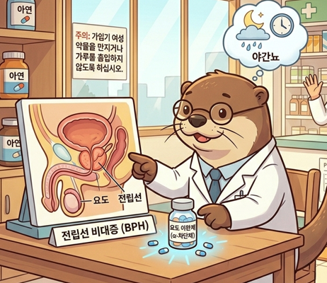 비뇨기를 설명하고있는 수달