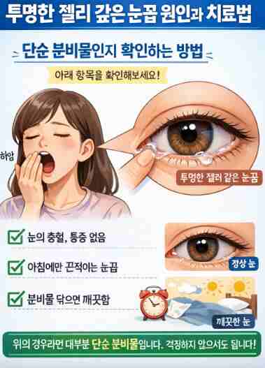 Causes and cures of transparent jelly-like eyes How to check if it's a simple secretion