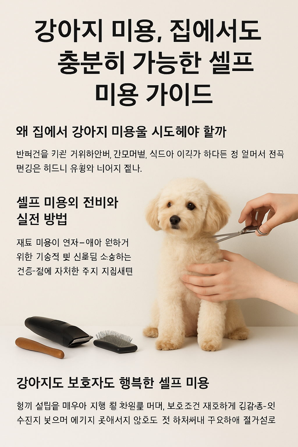 강아지미용 셀프미용 가이드 사진