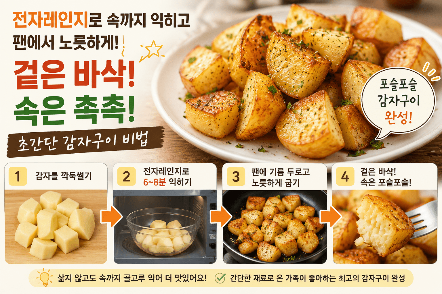 감자 4분만 돌려보세요